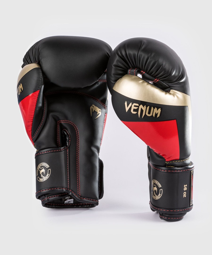 boxerské rukavice venum elite - černézlatéčervené