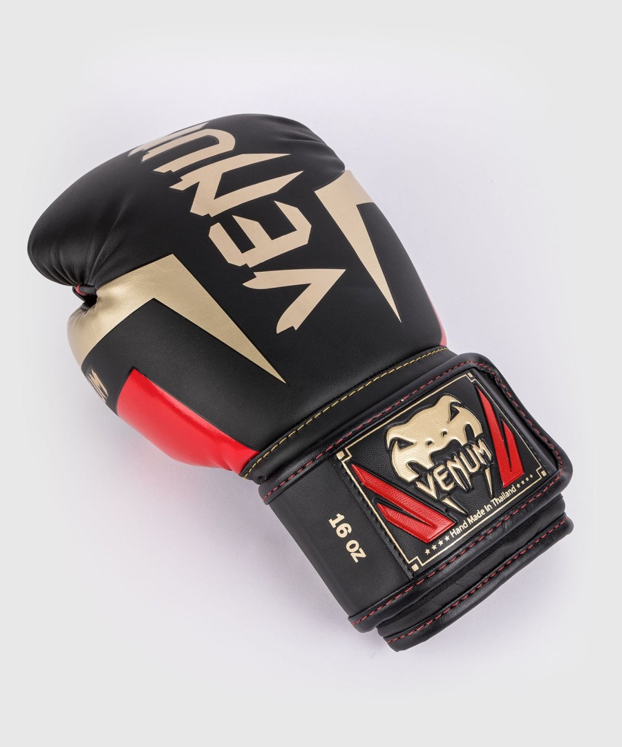 boxerské rukavice venum elite - černézlatéčervené