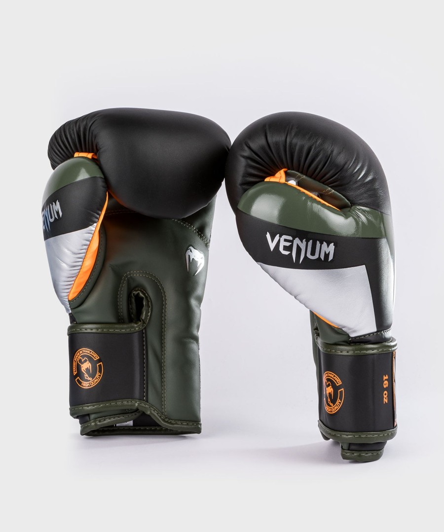 boxerské rukavice venum elite - černéstříbrnékaki