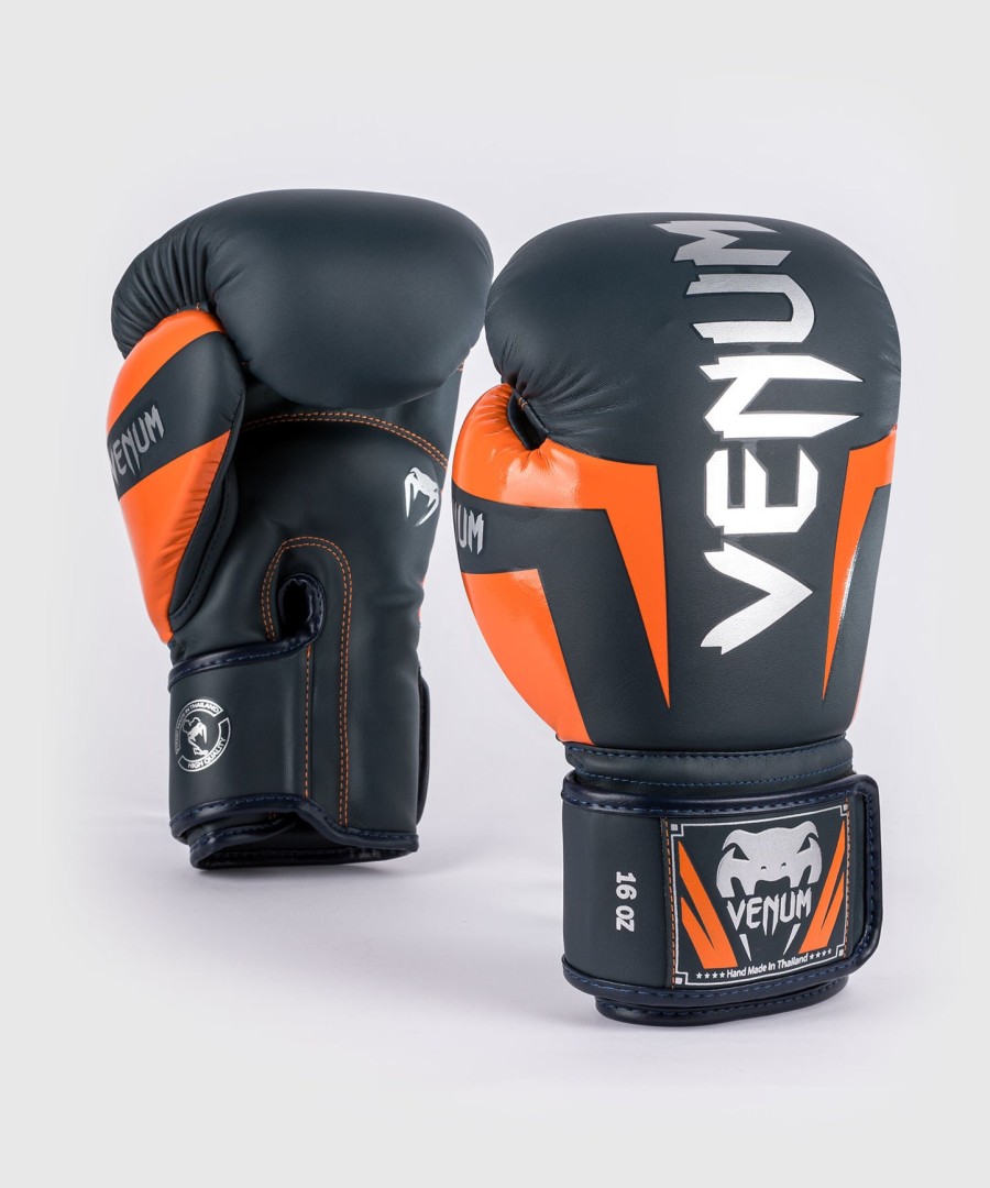 boxerské rukavice venum elite - tmavě modréstříbrnéoranžové