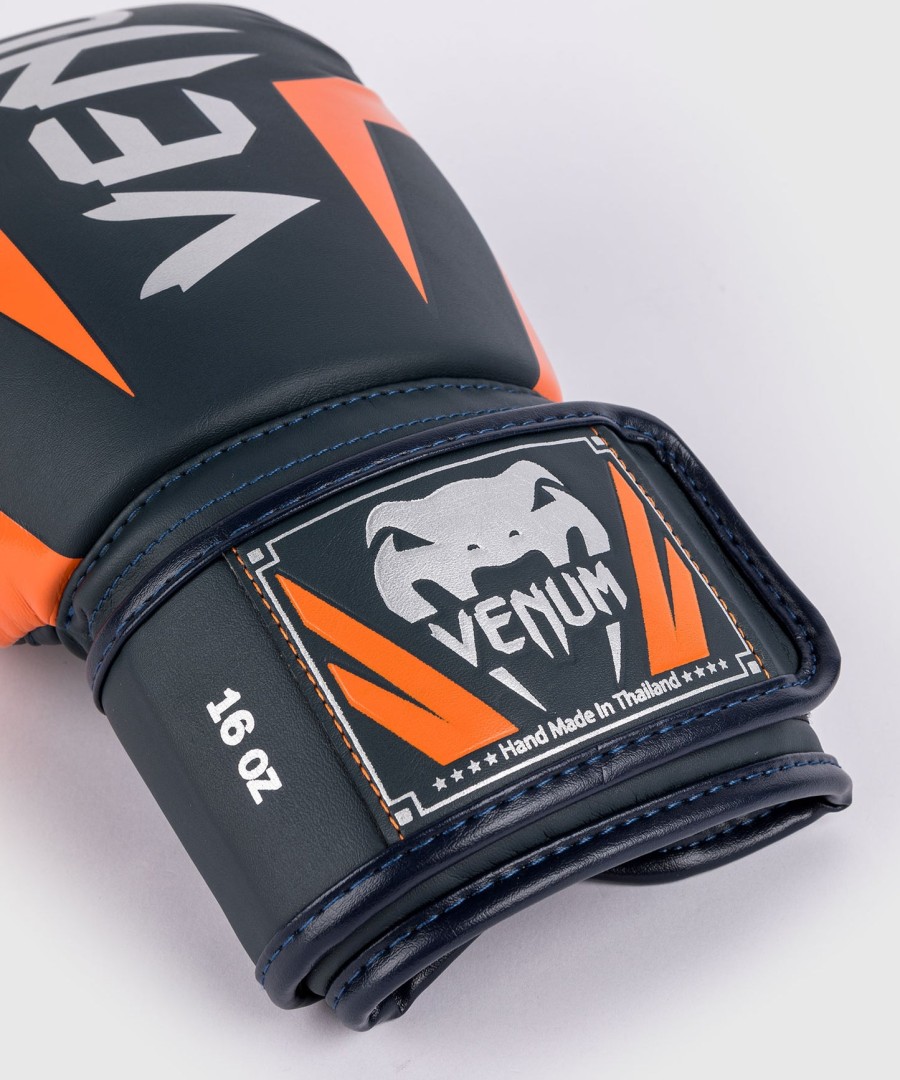 boxerské rukavice venum elite - tmavě modréstříbrnéoranžové