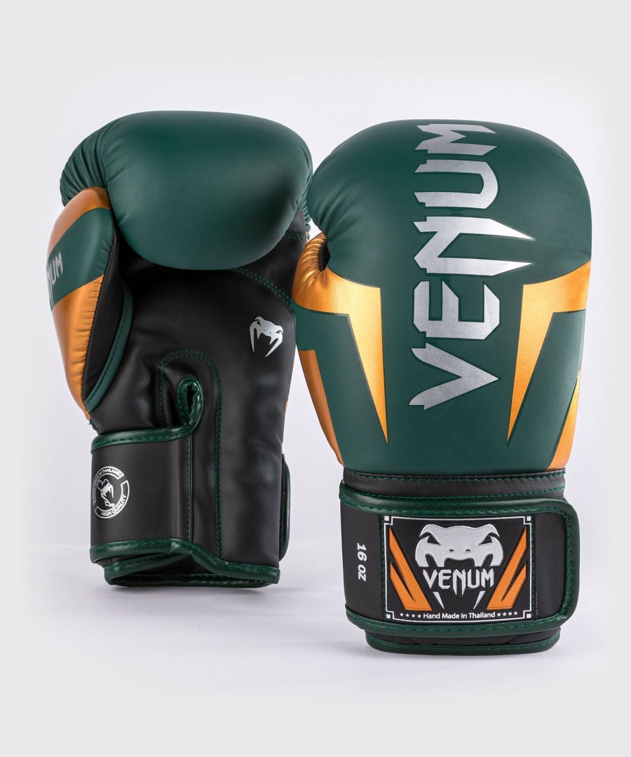 boxerské rukavice venum elite - zelenébronzovéstříbrné