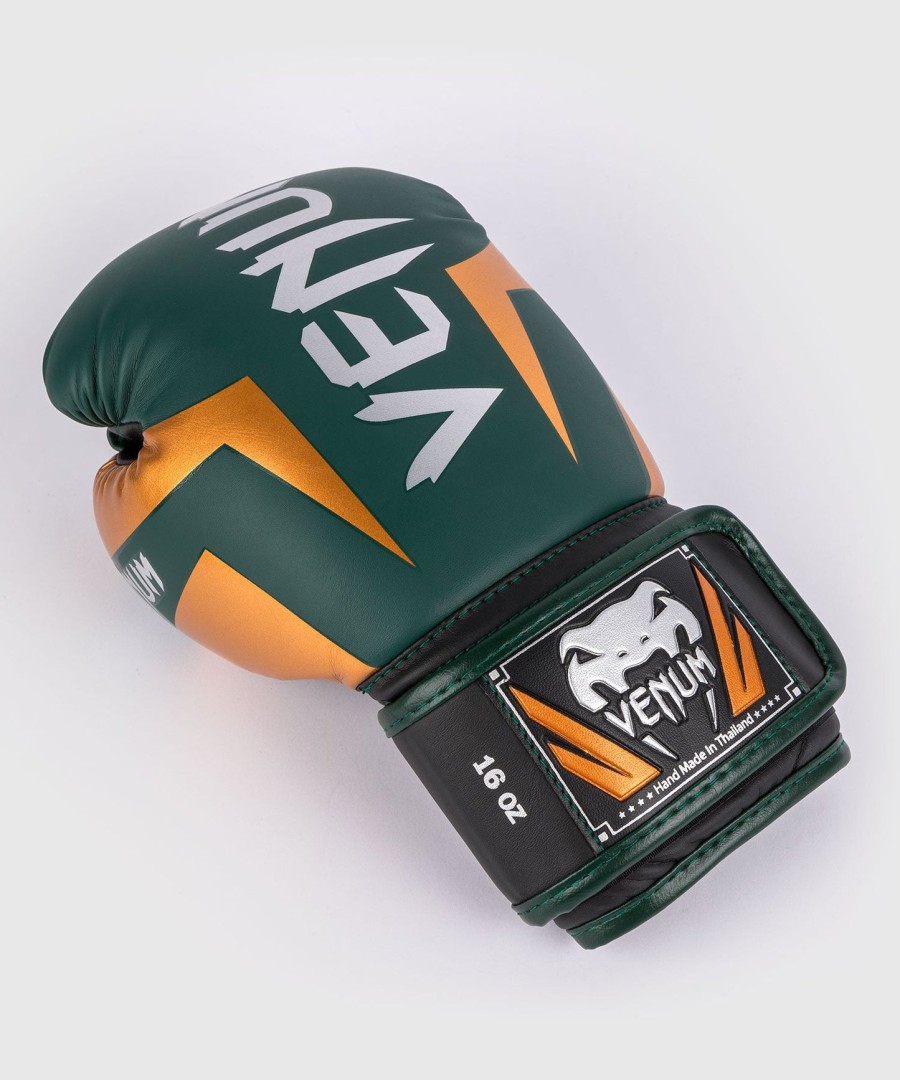 boxerské rukavice venum elite - zelenébronzovéstříbrné