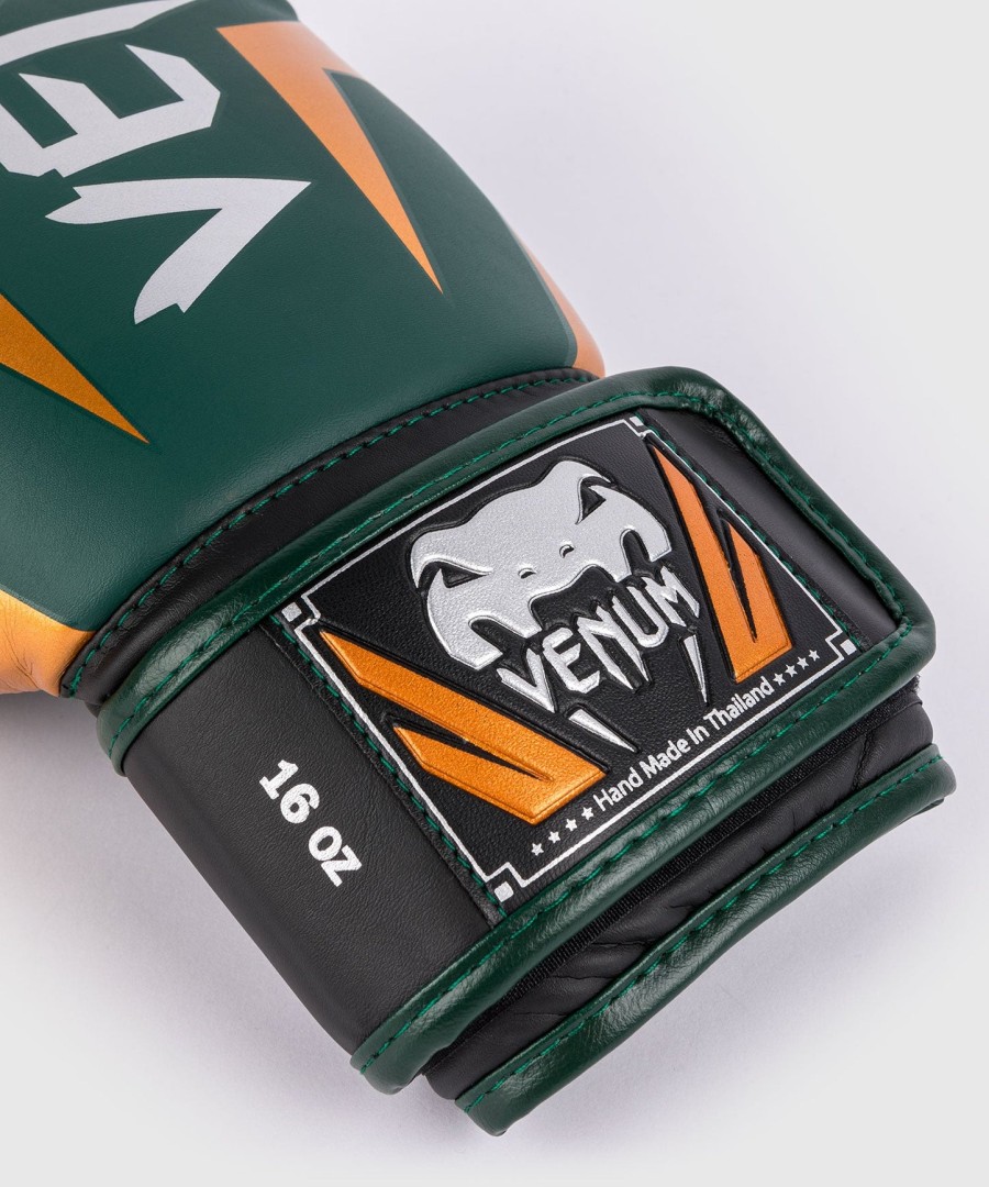 boxerské rukavice venum elite - zelenébronzovéstříbrné