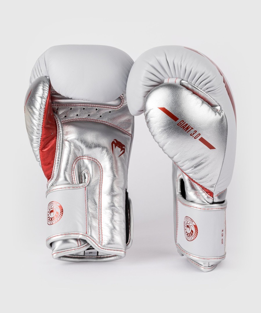 boxerské rukavice venum giant 3.0 - červeno-stříbrné - speciální edice