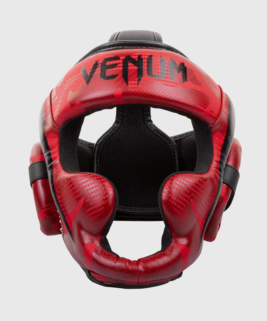 boxerská helma venum elite - červená maskáčová