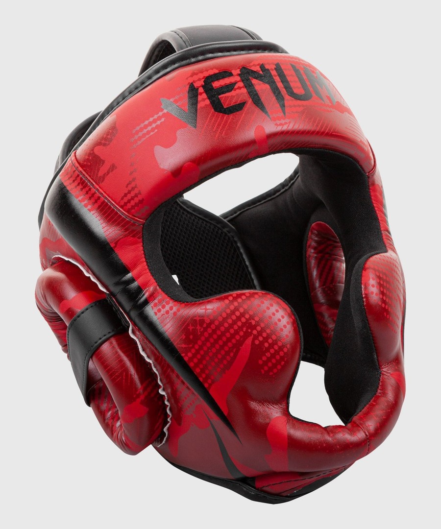 boxerská helma venum elite - červená maskáčová