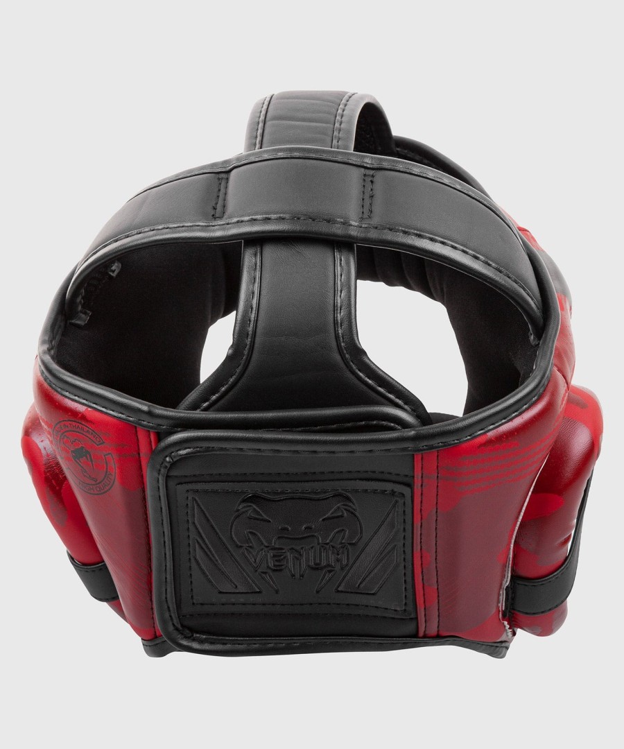 boxerská helma venum elite - červená maskáčová
