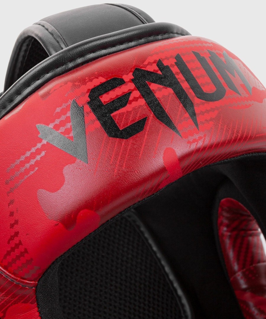 boxerská helma venum elite - červená maskáčová
