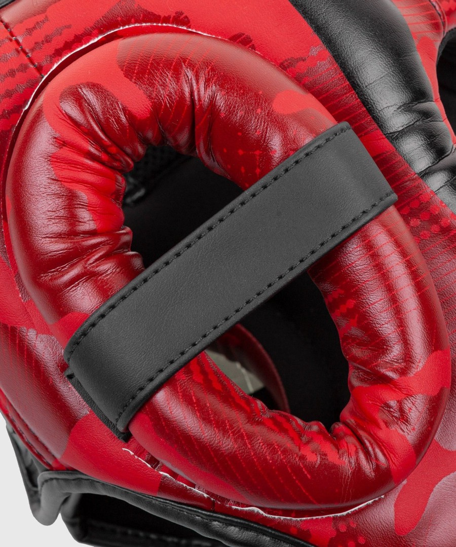 boxerská helma venum elite - červená maskáčová