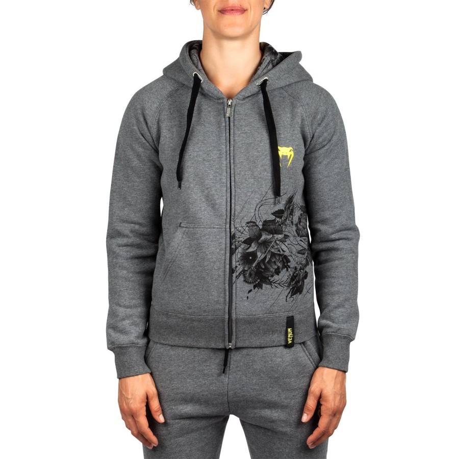 venum floral mikina s kapucí - heather grey - pro dámskou