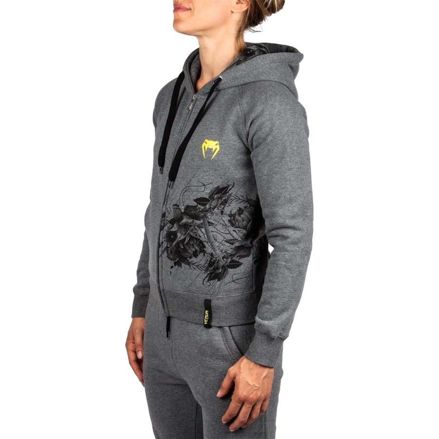 venum floral mikina s kapucí - heather grey - pro dámskou