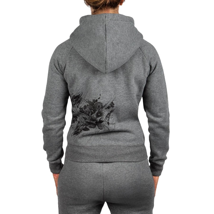 venum floral mikina s kapucí - heather grey - pro dámskou