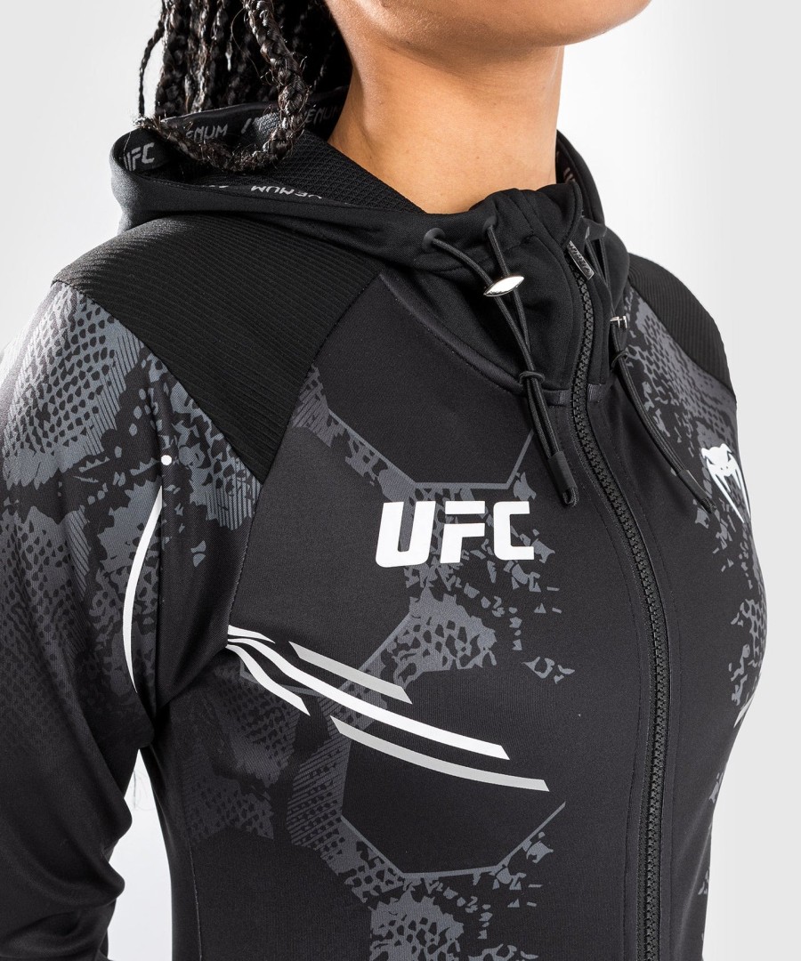 dámská mikina s kapucí ufc adrenaline by venum authentic fight night walkout - černá