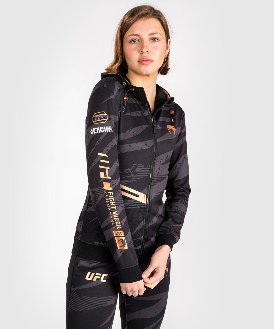 dámská mikina s kapucí ufc adrenaline by venum fight week na zip - urban camo