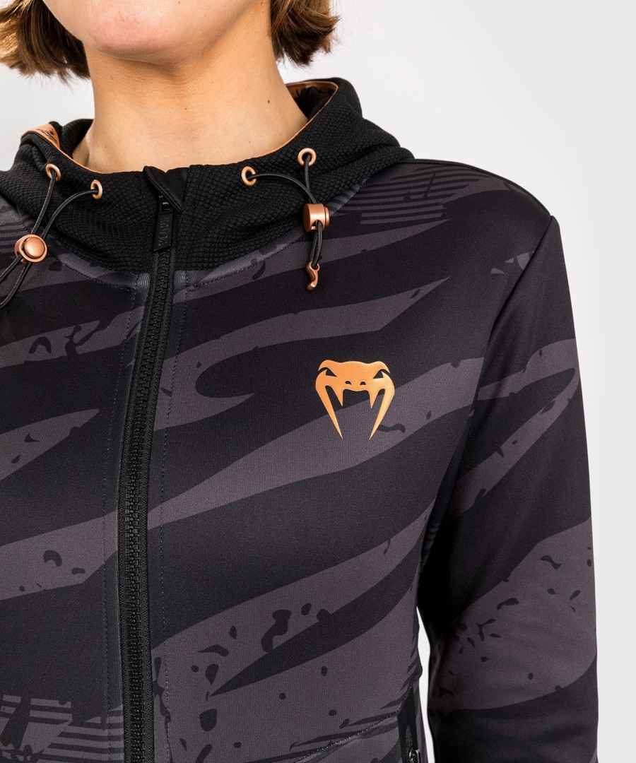 dámská mikina s kapucí ufc adrenaline by venum fight week na zip - urban camo
