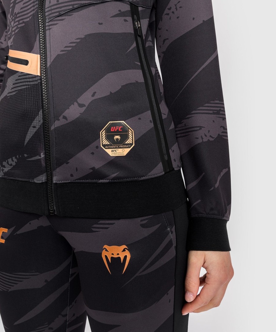 dámská mikina s kapucí ufc adrenaline by venum fight week na zip - urban camo