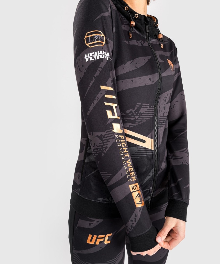 dámská mikina s kapucí ufc adrenaline by venum fight week na zip - urban camo