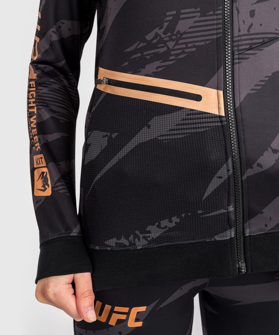 dámská mikina s kapucí ufc adrenaline by venum fight week na zip - urban camo