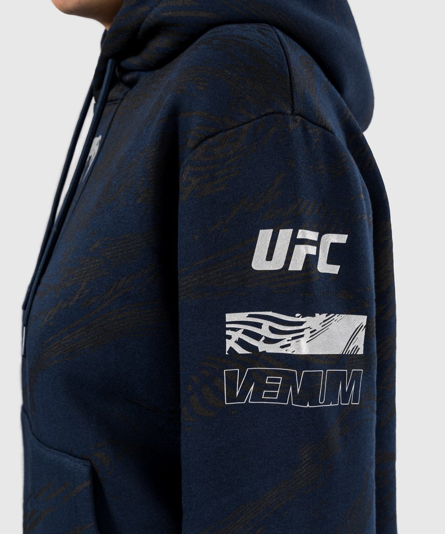 dámská mikina s kapucí ufc fusion by venum fight week - oceánská modrá