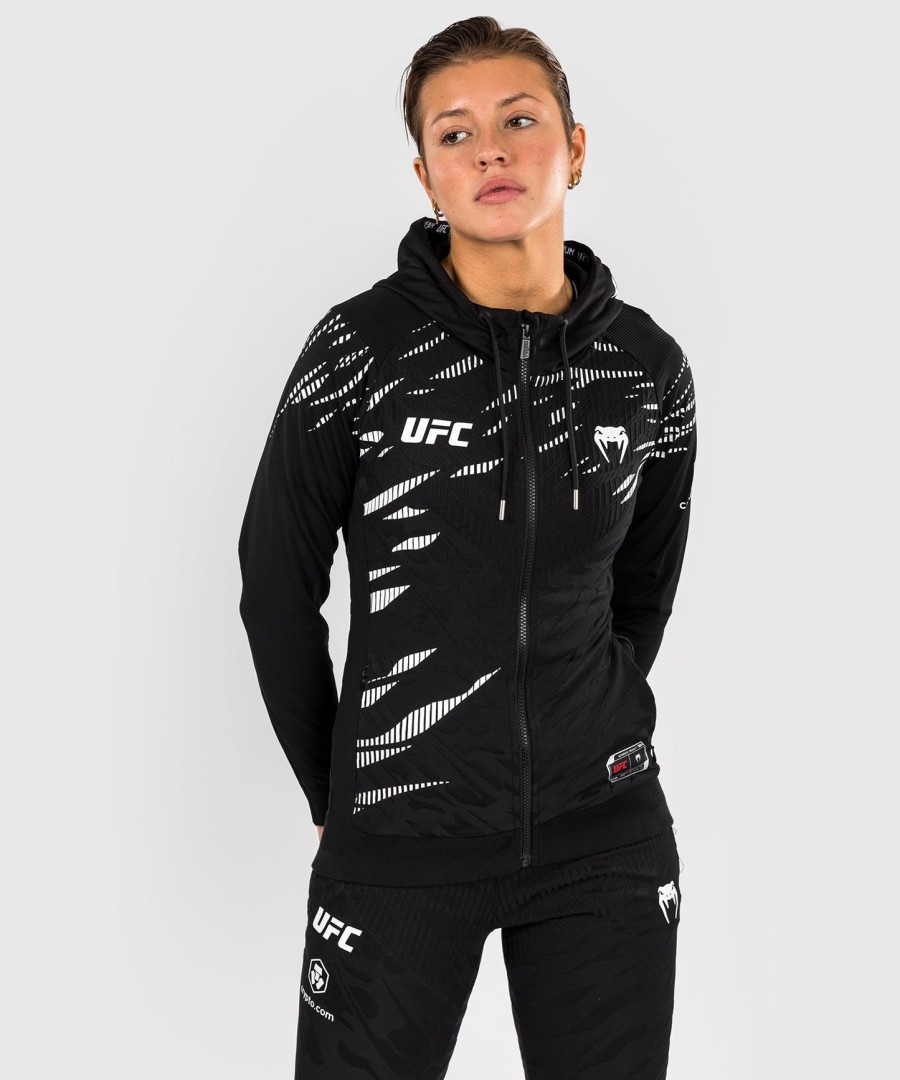 dámská mikina s kapucí ufc fusion by venum authentic fight night walkout - černá