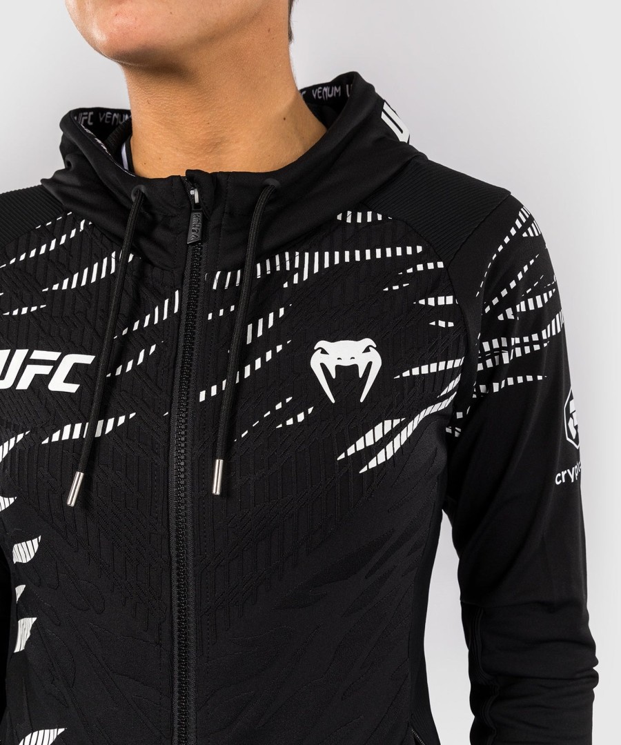 dámská mikina s kapucí ufc fusion by venum authentic fight night walkout - černá