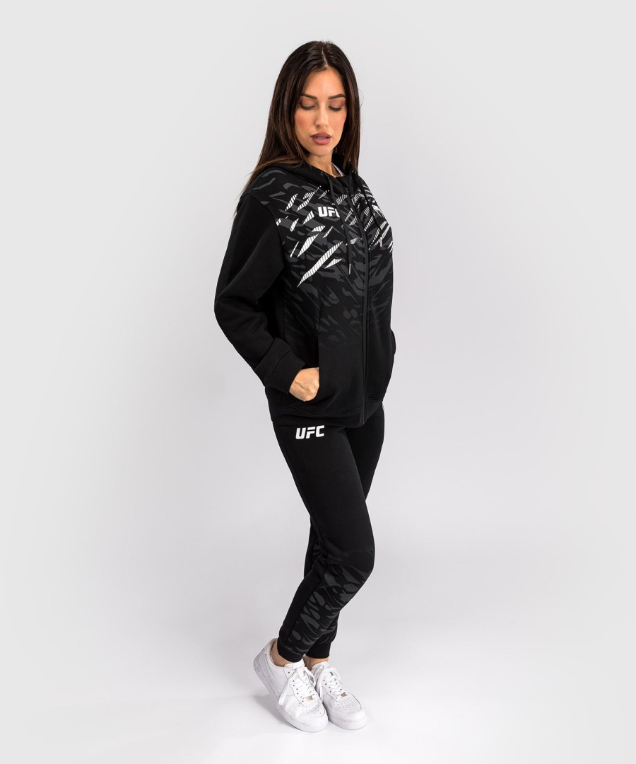 dámská replika mikiny s kapucí ufc fusion by venum na zip - černá