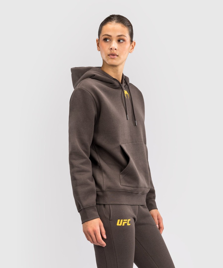 dámská mikina s kapucí ufc fusion by venum fight week - solid earth brown