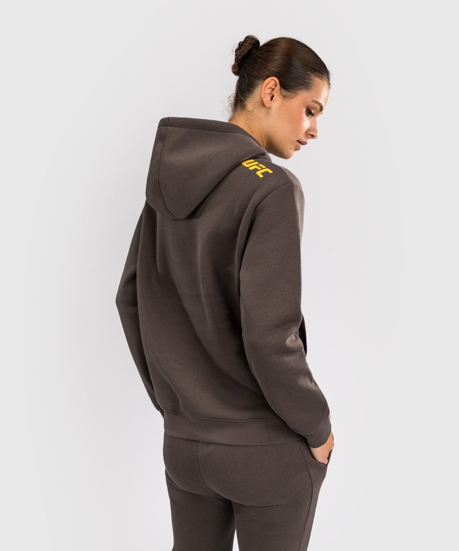 dámská mikina s kapucí ufc fusion by venum fight week - solid earth brown