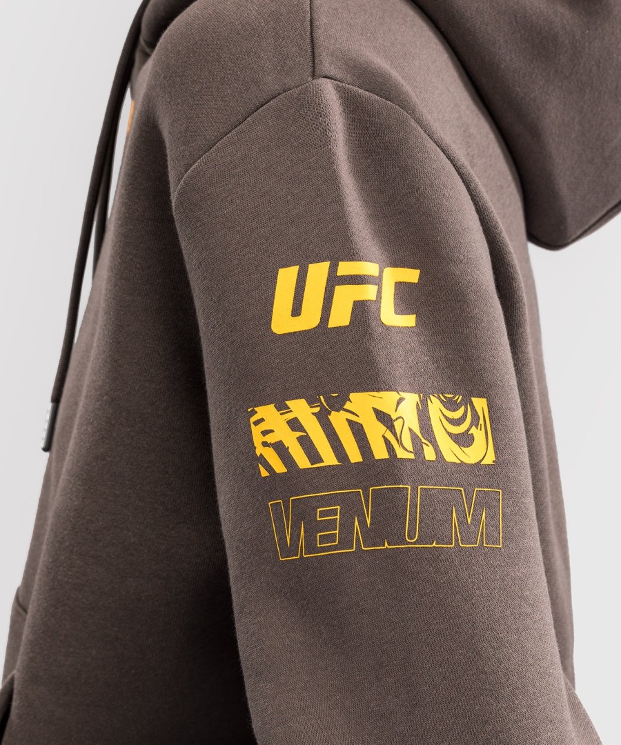 dámská mikina s kapucí ufc fusion by venum fight week - solid earth brown