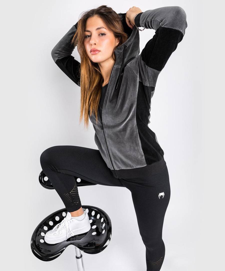 dámská sametová sportovní bunda venum camoline 2.0 - šedo-černá
