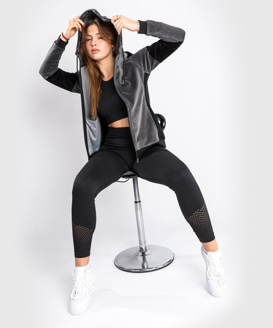 dámská sametová sportovní bunda venum camoline 2.0 - šedo-černá