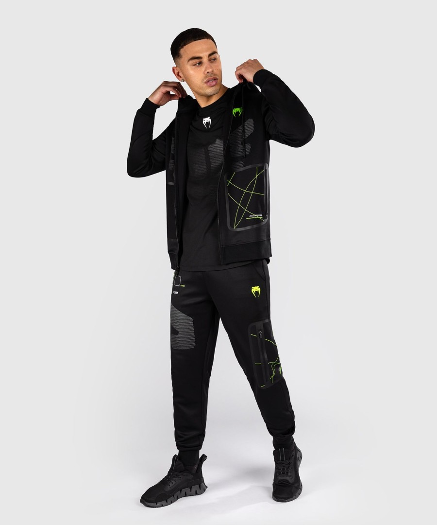 mikina s kapucí venum training camp 4.0 full zip - černáneonově zelená