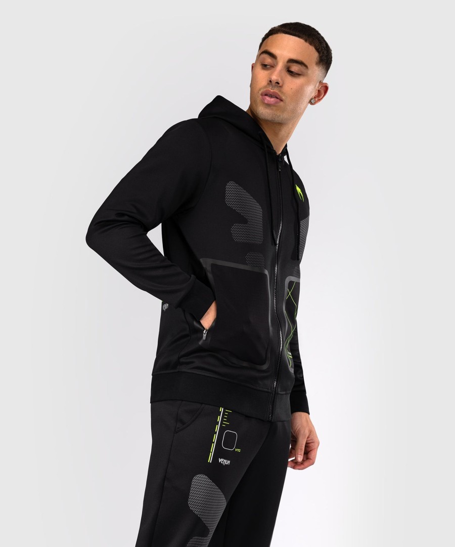 mikina s kapucí venum training camp 4.0 full zip - černáneonově zelená