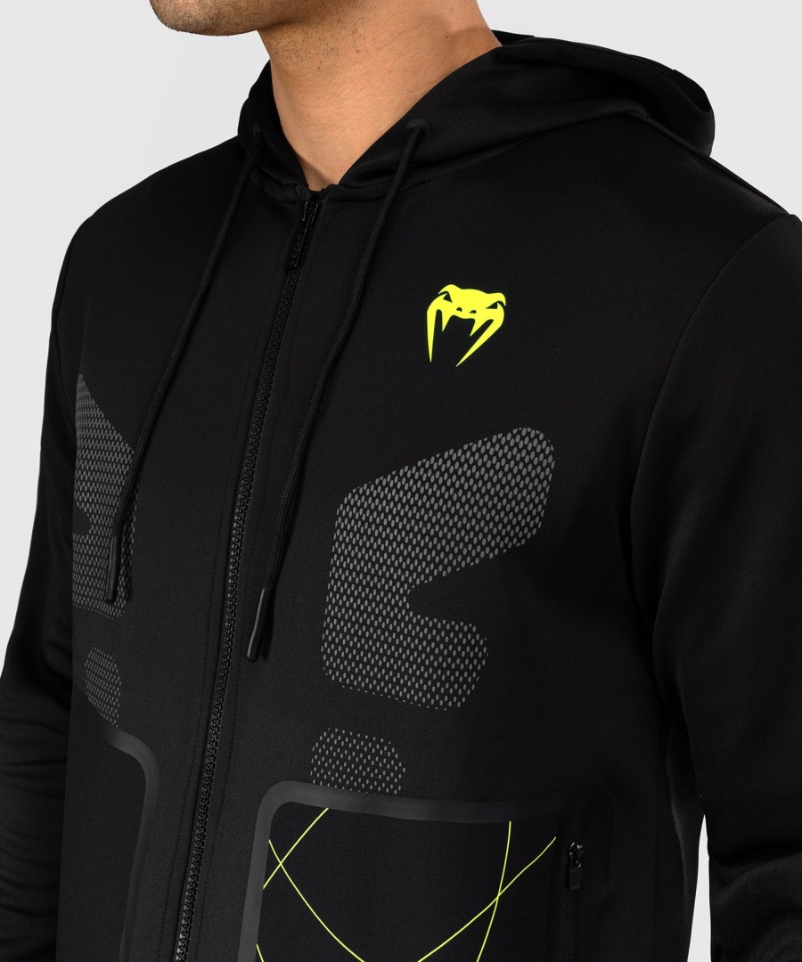 mikina s kapucí venum training camp 4.0 full zip - černáneonově zelená