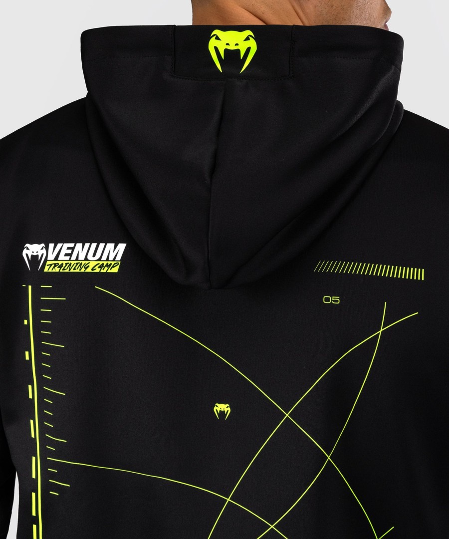 mikina s kapucí venum training camp 4.0 full zip - černáneonově zelená