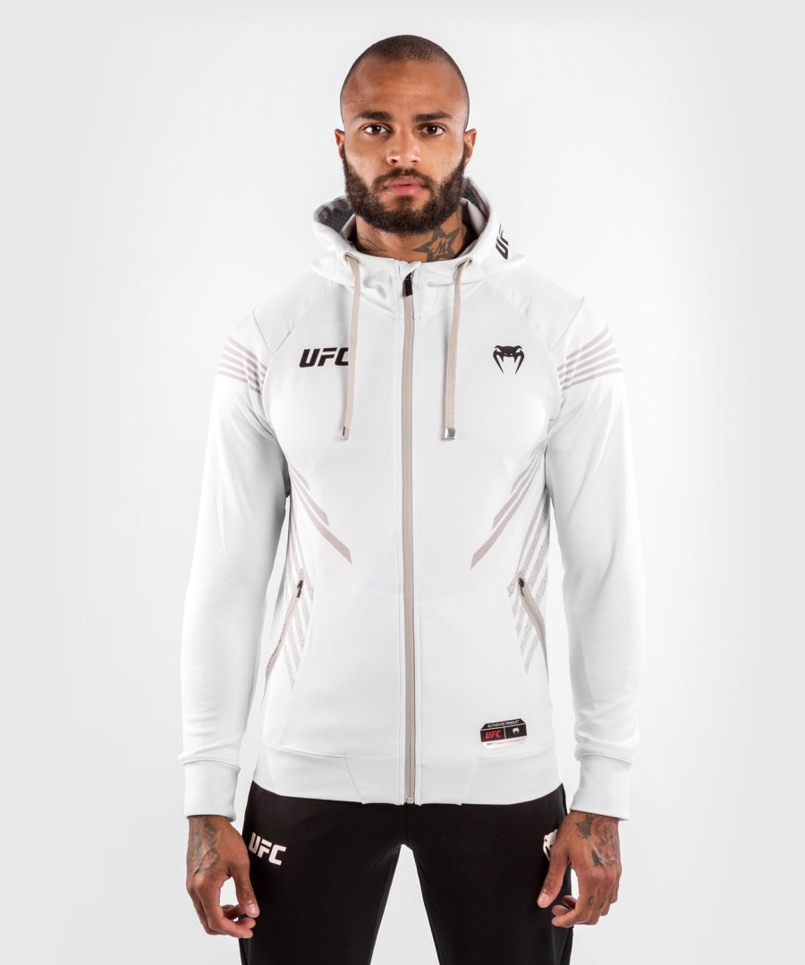 pánská mikina s kapucí ufc venum authentic fight night walkout - bílá