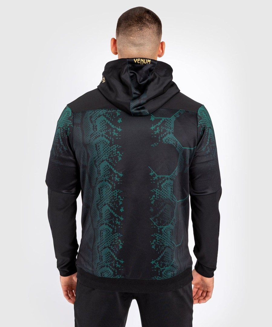pánská mikina s kapucí ufc adrenaline by venum authentic fight night walkout - emerald edition - zelenáčernázlatá