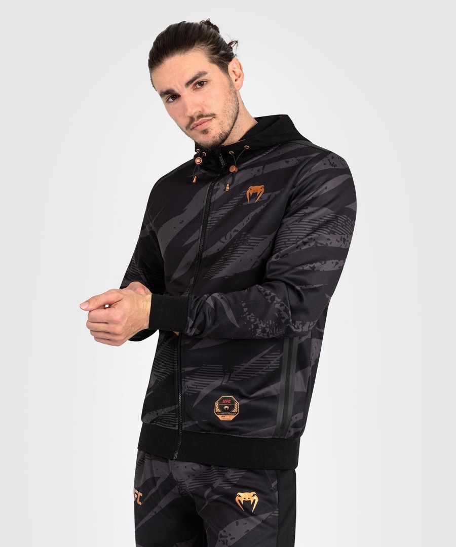 pánská mikina s kapucí ufc adrenaline by venum fight week na zip - urban camo