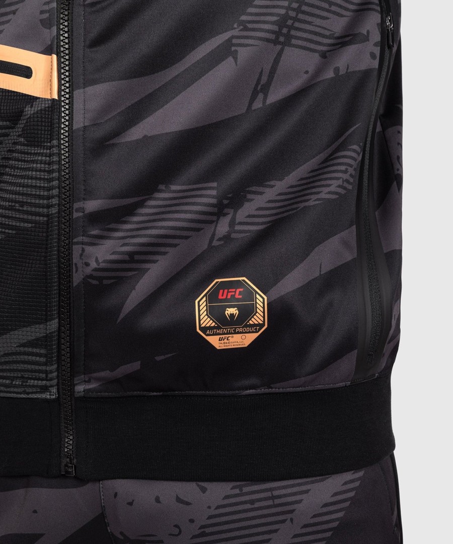 pánská mikina s kapucí ufc adrenaline by venum fight week na zip - urban camo
