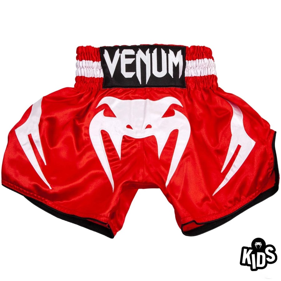 dětské muay thai kraťasy venum bangkok inferno - červeno-bílé