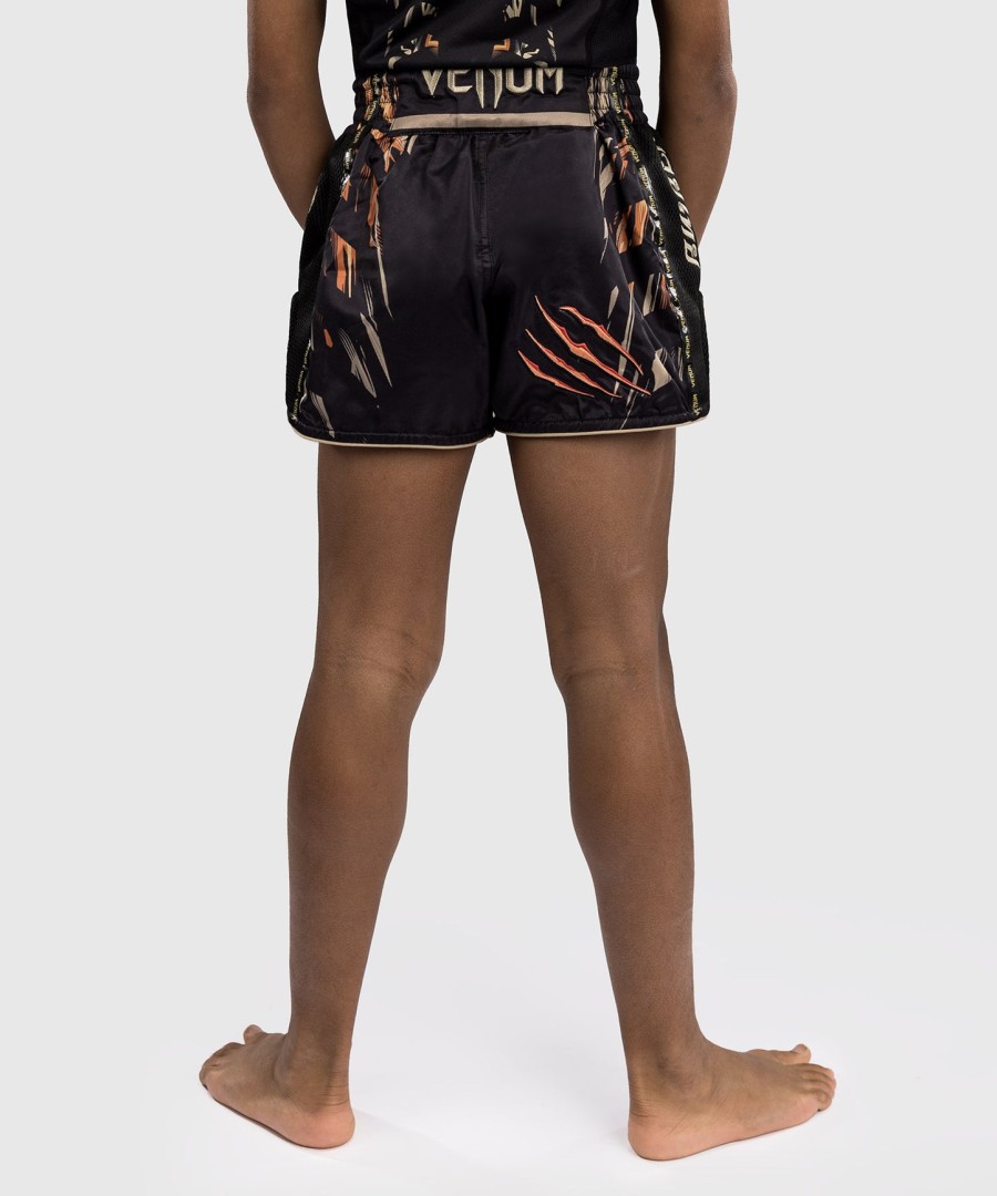 dětské kraťasy venum tiger muay thai - černo-neonově oranžové