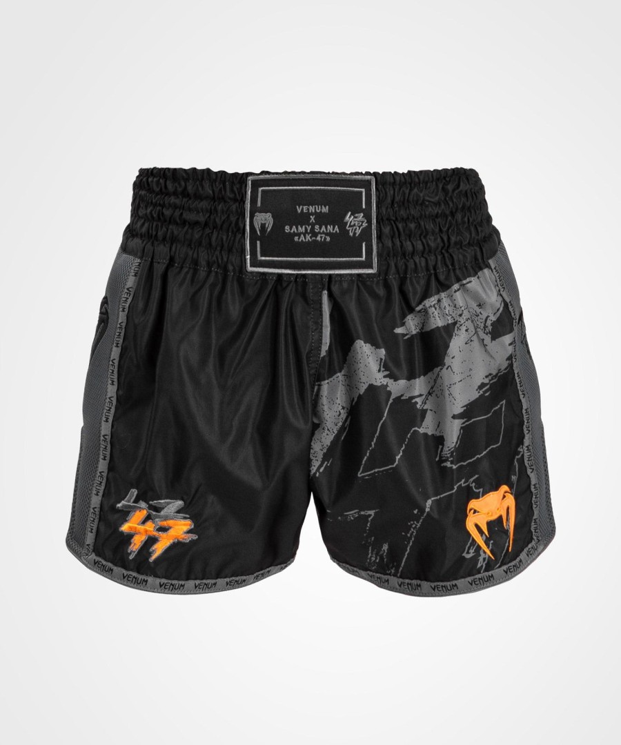 venum s47 muay thaï short - černáoranžová