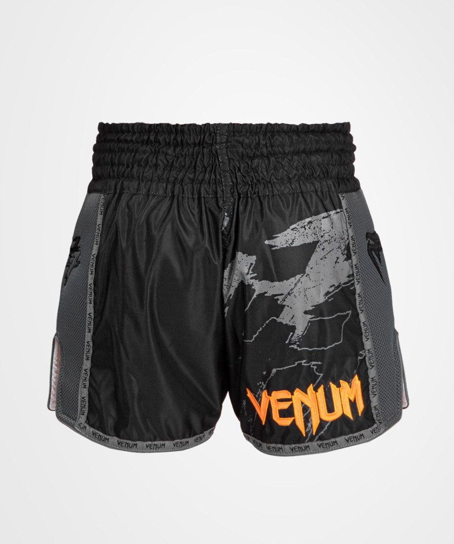 venum s47 muay thaï short - černáoranžová