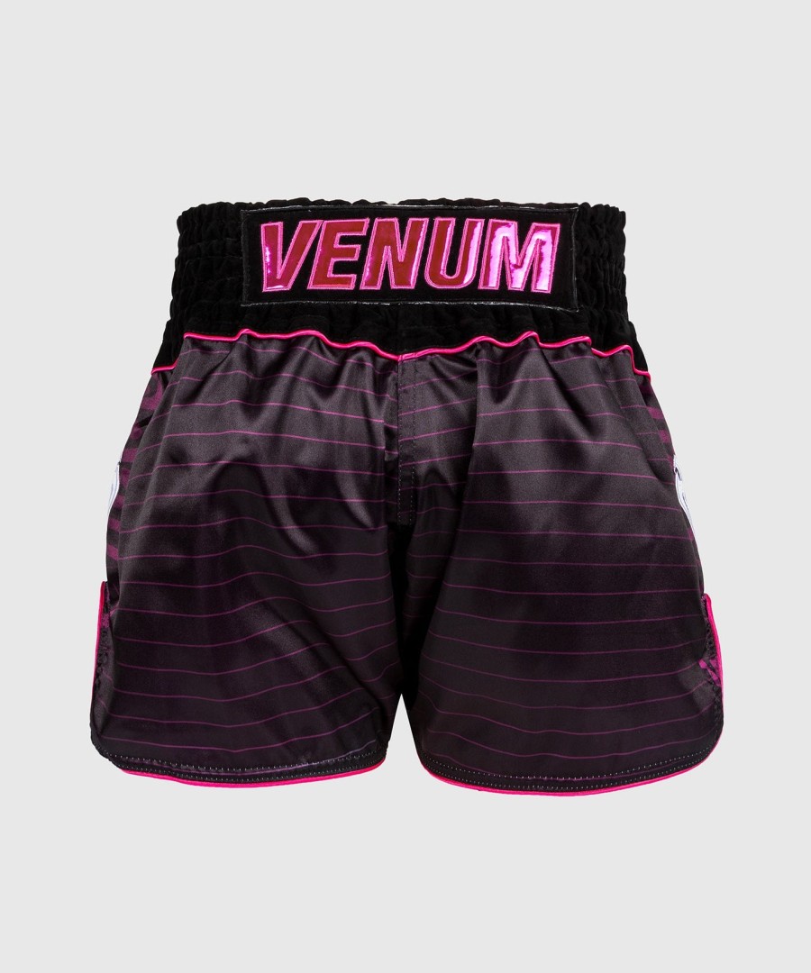 kraťasy venum attack muay thai - černo-růžové
