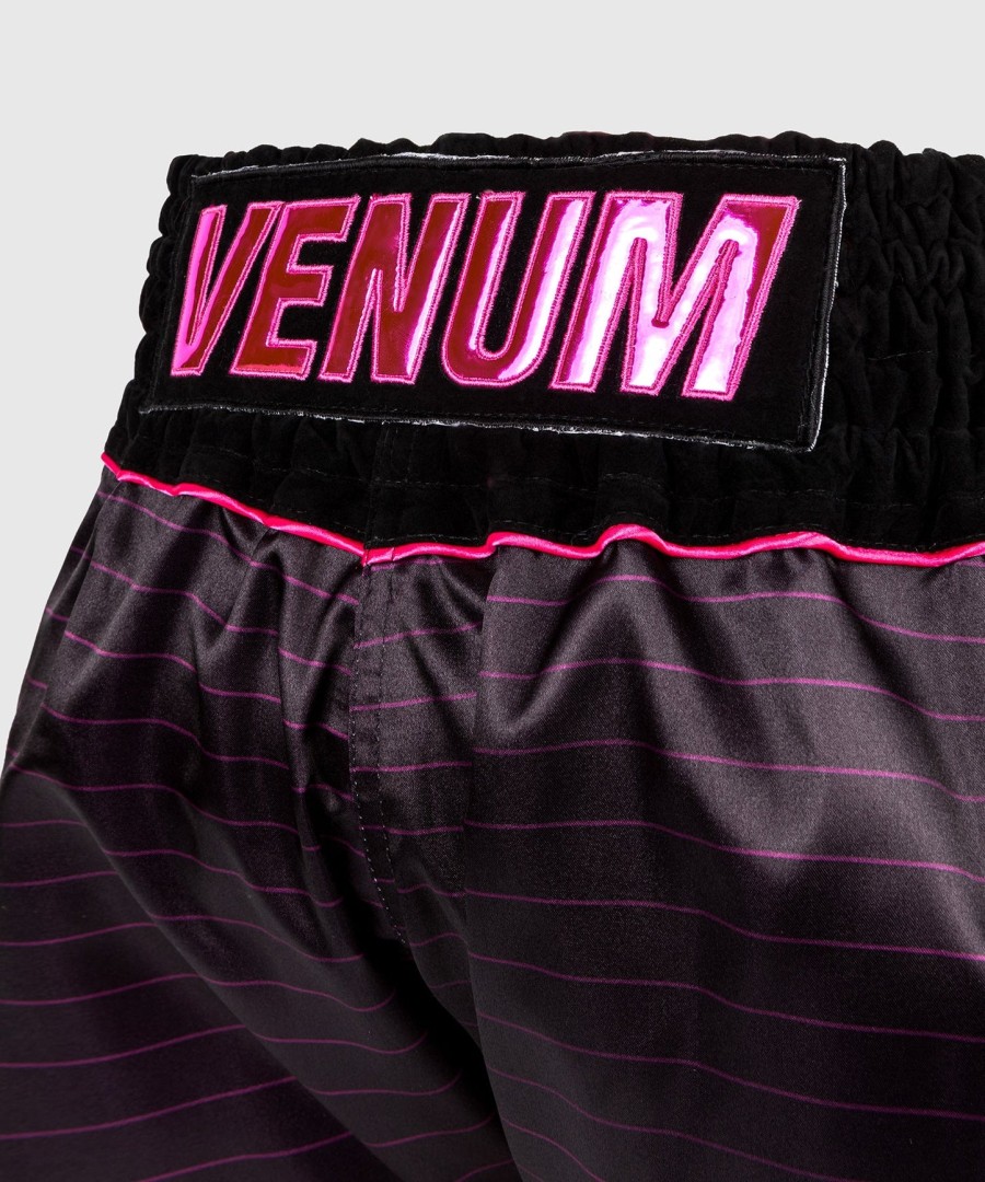 kraťasy venum attack muay thai - černo-růžové