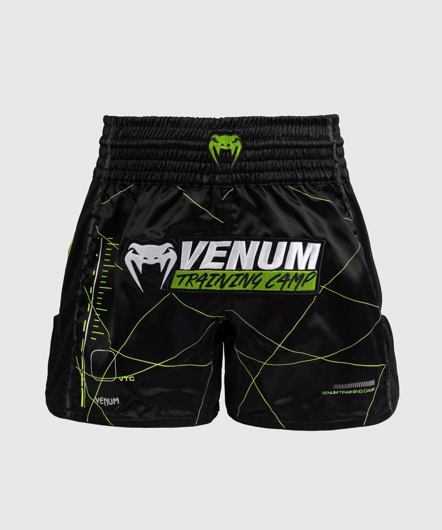 kraťasy venum training camp 4.0 muay thai - černéneonově zelené