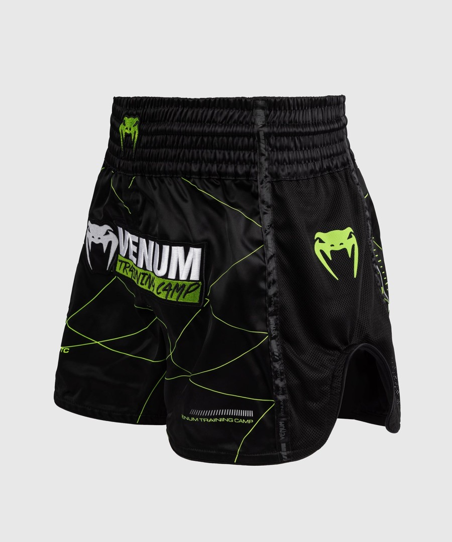kraťasy venum training camp 4.0 muay thai - černéneonově zelené