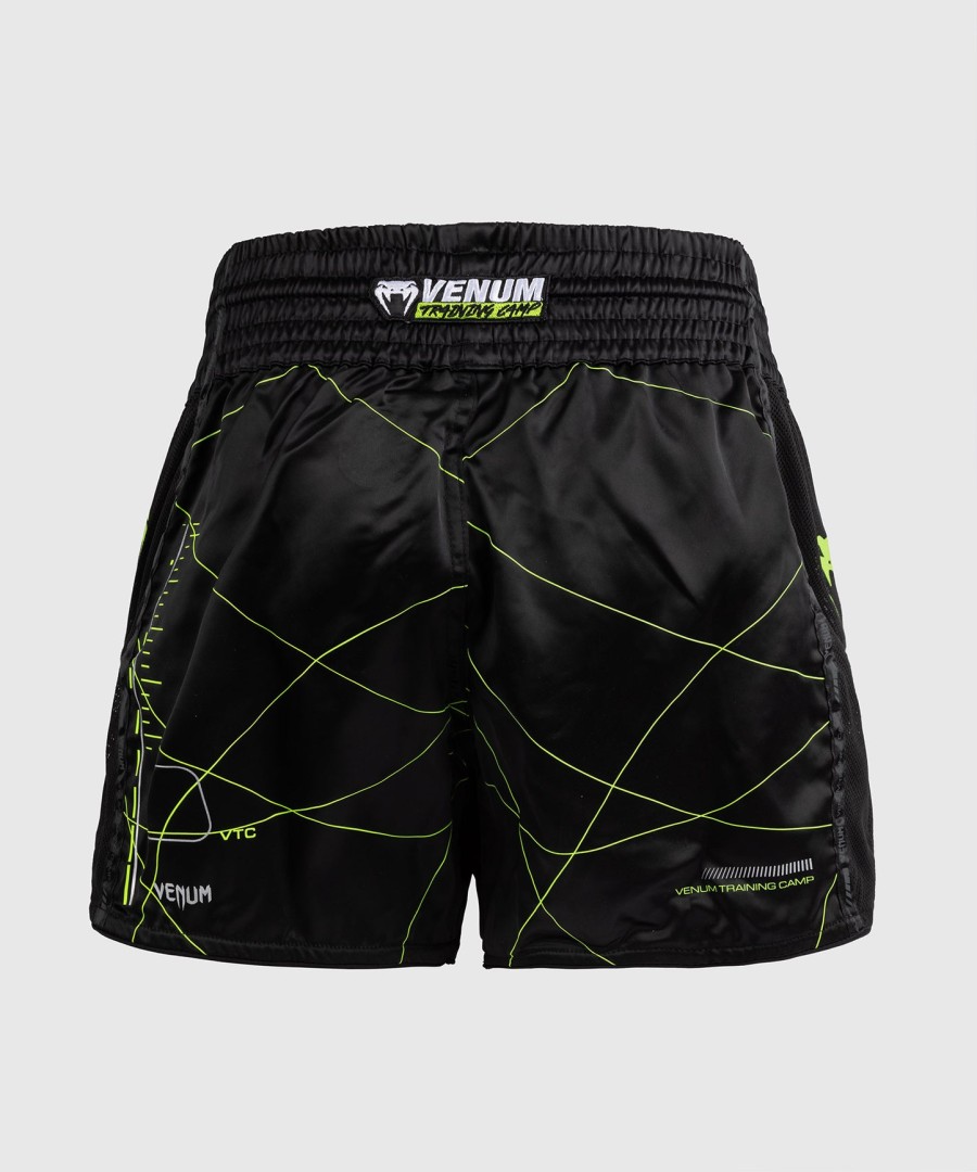kraťasy venum training camp 4.0 muay thai - černéneonově zelené