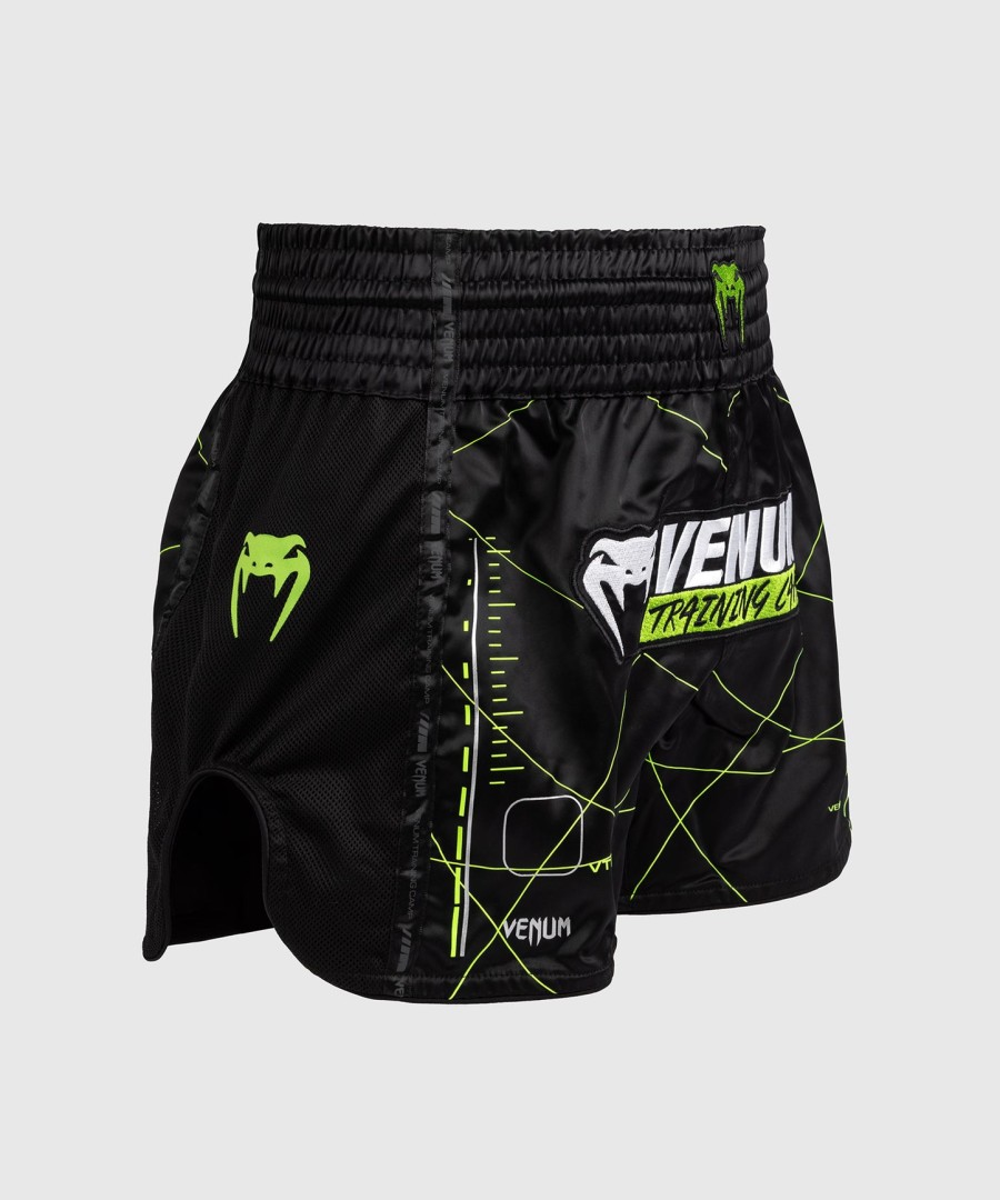 kraťasy venum training camp 4.0 muay thai - černéneonově zelené